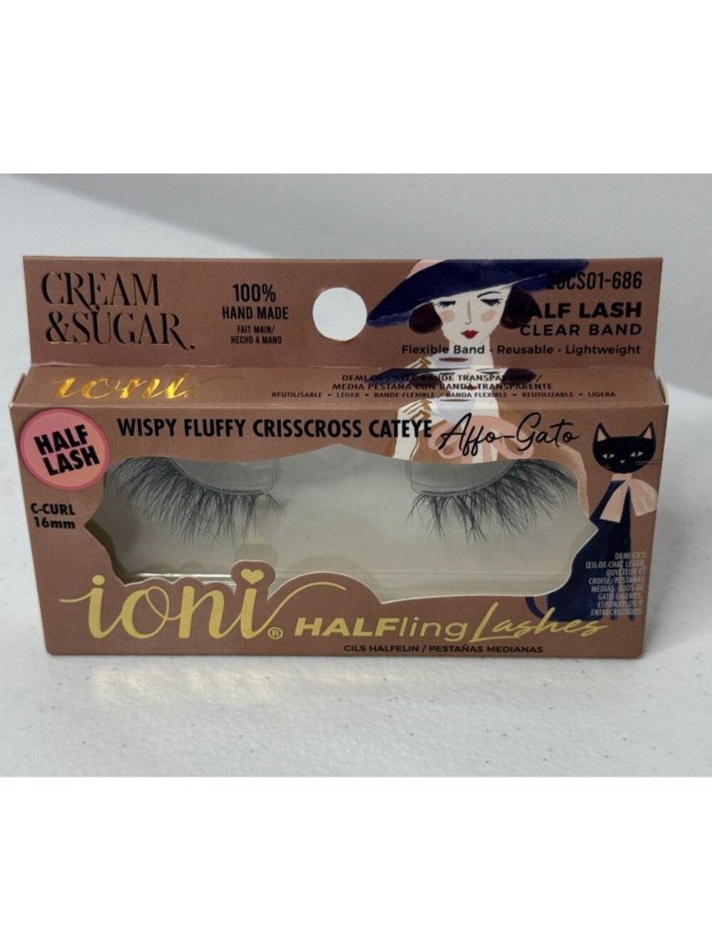 Ioni Affo Gato Half Lashes Wispy Fluffy Cateye Coffee Girl Aesthetic Coquette